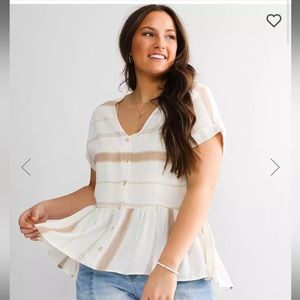 Striped Peplum Blouse